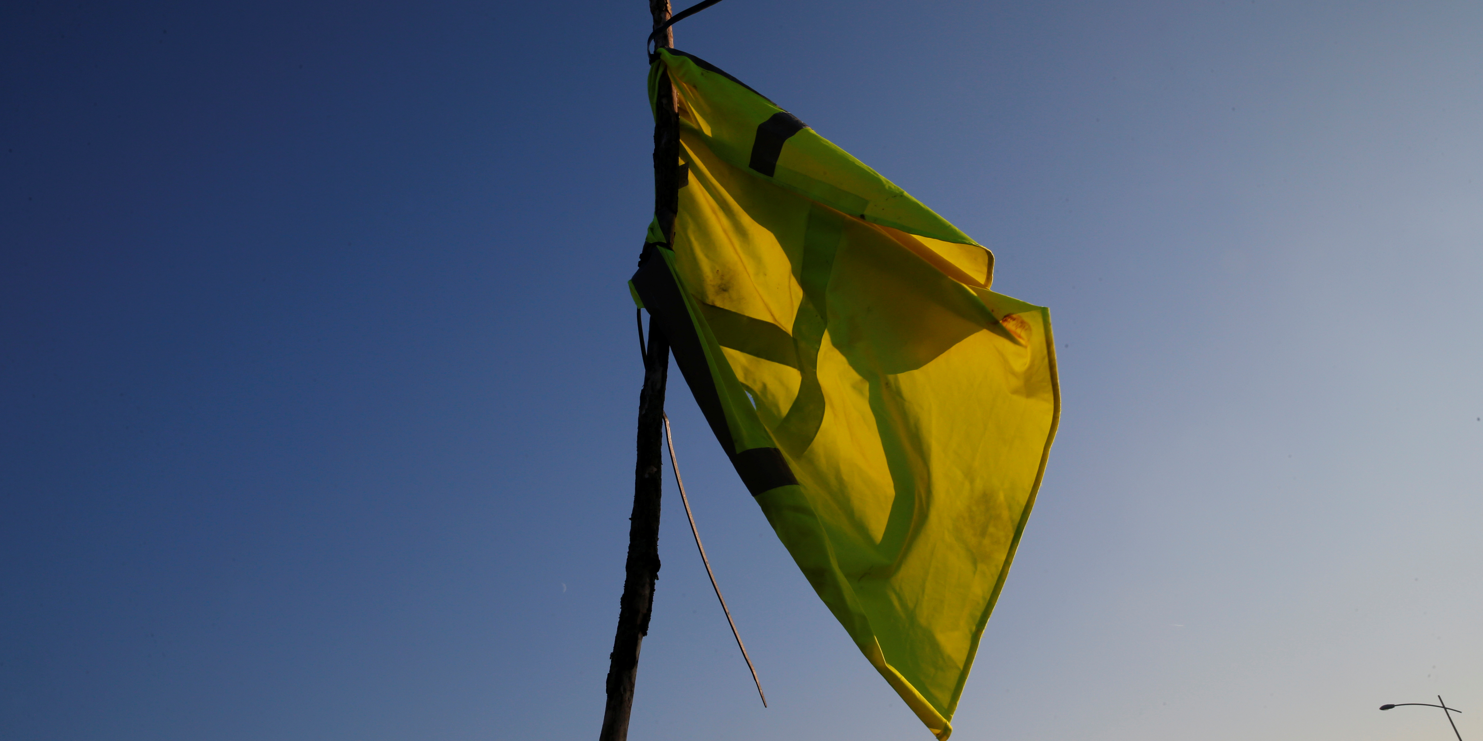 Gilets jaunes : à quoi correspond le drapeau bleu et vert avec une roue  rouge au milieu aperçu en manifestation ? – Libération