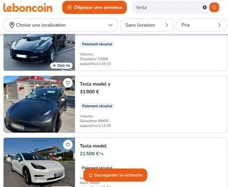 Tesla : les voitures d'Elon Musk bradées sur les sites de vente d'occasion