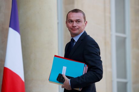 French junior minister for public administration, olivier dussopt arrives to attend the weekly cabinet meeting at the elysee palace in paris