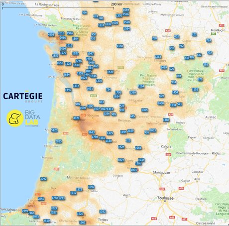Heatmap Nouvelle-Aquitaine immobilier 2018