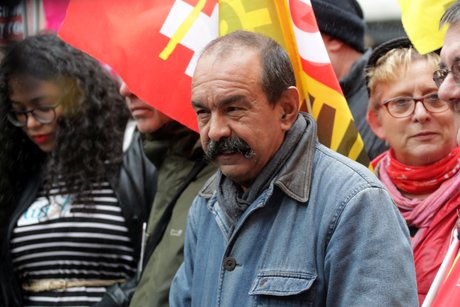 Philippe Martinez, leader de la CGT, lors d'une manifestation contre la rforme des retraites, le 24 septembre 2019,  Paris