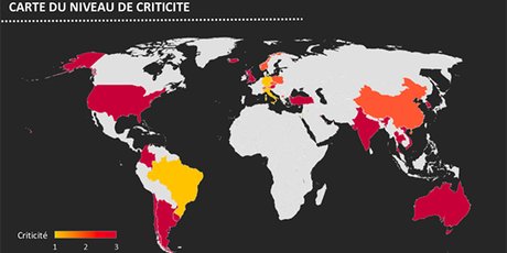 Note de criticité de 30 applications stop-covid nationales dans le monde, selon Pradeo