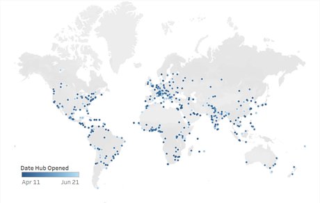 Carte hubs communauté Global Shapers