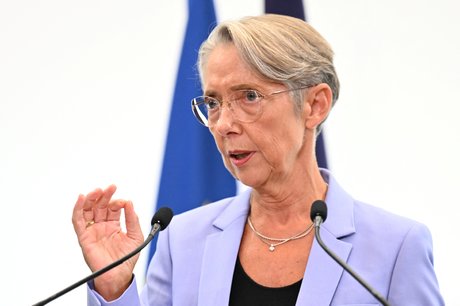 La premiere ministre francaise elisabeth borne lors d'une conference de presse