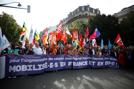 Journee de mobilisation nationale a l'appel de l'intersyndicale contre l'austerite, pour les salaires et l'egalite homme-femmes
