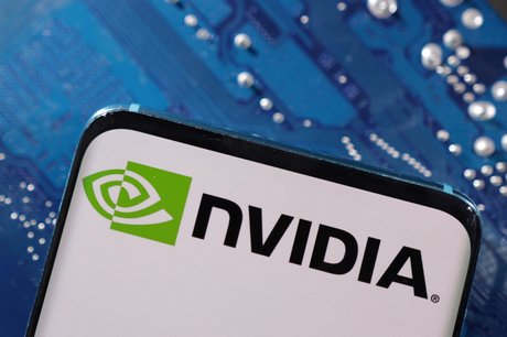 Logo nvidia affiche sur un smartphone