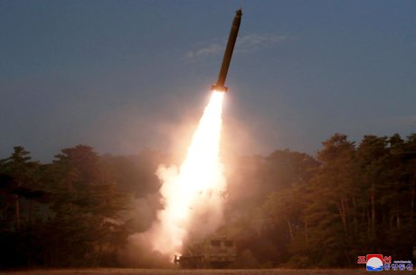Un missile est visible sur une photo non datee