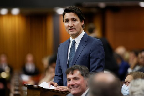 Le premier ministre canadien justin trudeau a la chambre des communes a ottawa