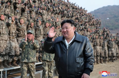 Kim Jong Un during a military demonstration in North Korea
