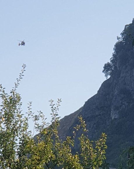 Hélicoptère éboulement La Rivière