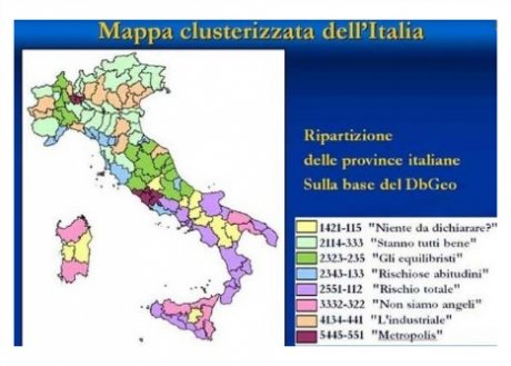 La carte d'italie selon le risque d'évasion