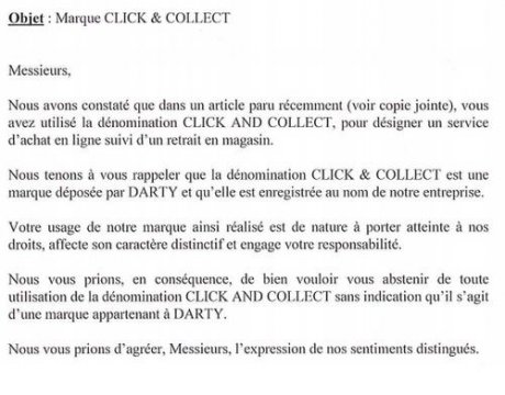 Click and collect lettre