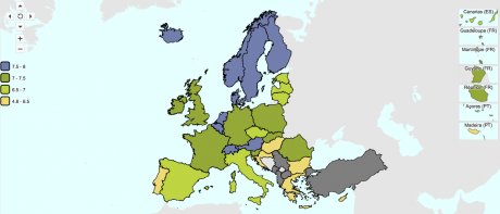 Satisfaction de la vie en Europe, statistique Eurostat