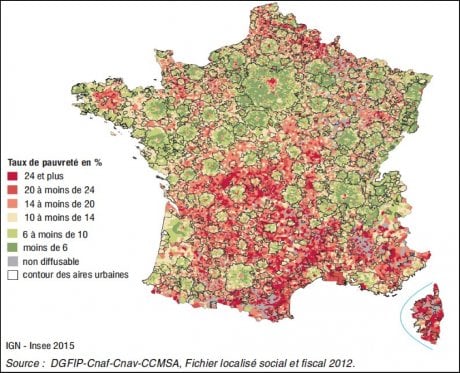 L Insee Dresse La Carte De France De La Pauvrete