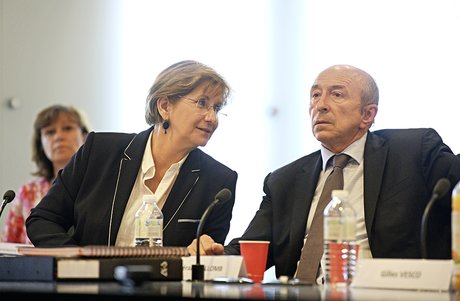 Annie Guillemot, présidente du Sytral, avec Gérard Collomb