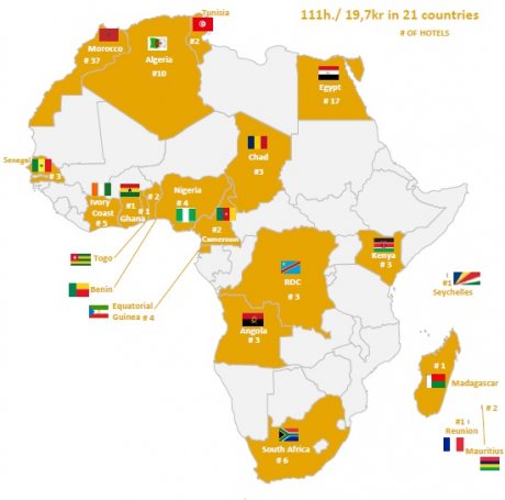 Carte AccorHotels Afrique