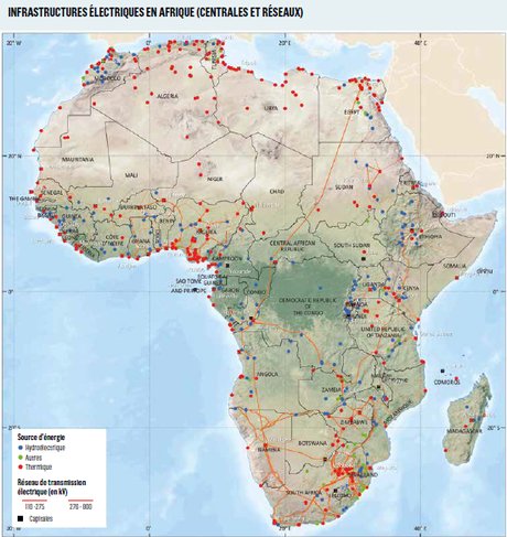 carte électricité afrique