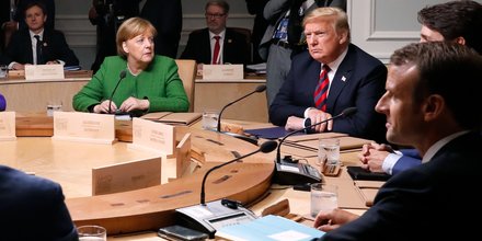 Merkel, Trump, Macron, guerre commerciale,