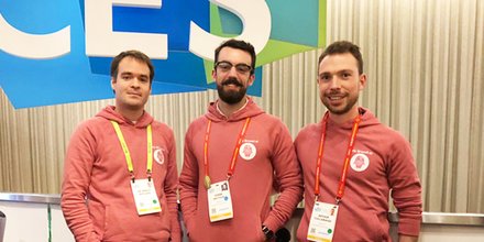L'équipe de Wefight (Montpellier), inventeur du compagnon virtuel Vik, au CES 2019,
