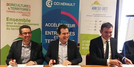 J. Despey (CA 34), A. Deljarry (CCI 34) et V. Costes (Agri Sud-Ouest Innovation)