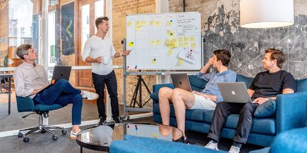 Travail, office, management, chef, tableau, collaborateur,