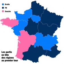 Carte résultats 1er tour régionales 2015