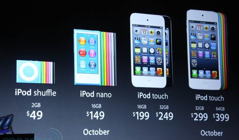 Les tarifs des nouveaux iPod