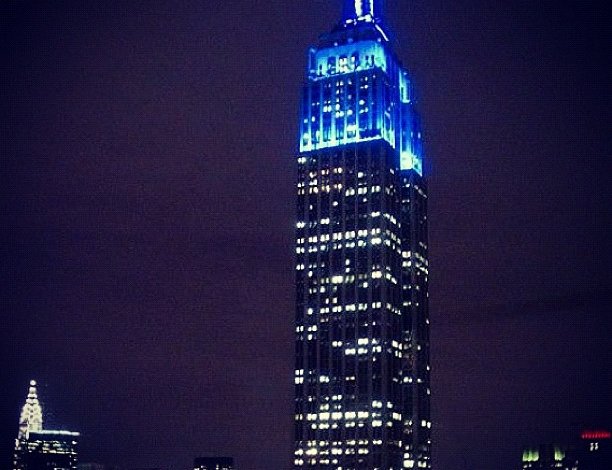 L'Empire State Building s'habille en bleu, la couleur démocrate, pour célébrer la réélection d'