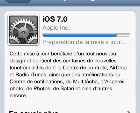 Pour installer iOS7, il faut au moins un iPhone 4