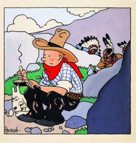 Couverture en couleur de l'album Les aventures de Tintin reporter du petit vingtième en Amérique