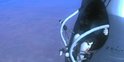 20h08 (heure française) : Felix Baumgartner a les pieds hors de la capsule 