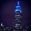 L'Empire State Building s'habille en bleu, la couleur démocrate, pour célébrer la réélection d'Obama