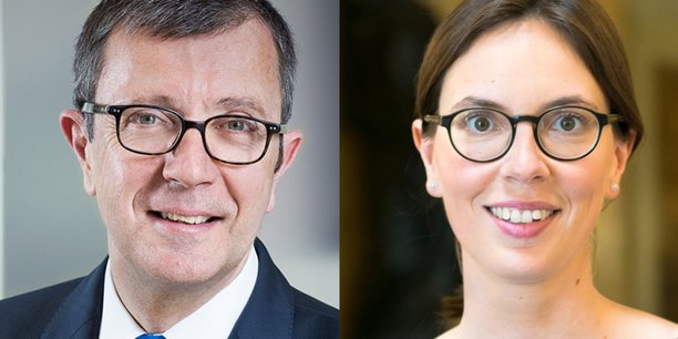 Olivier Millet, président de France Invest et d'Eurazeo PME, et la députée (LREM) Amélie de Montchalin.