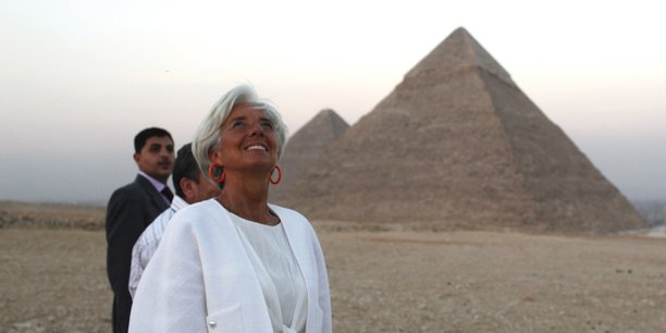Christine Lagarde, DG du FMI, lors d'une visite en Egypte en août 2012.