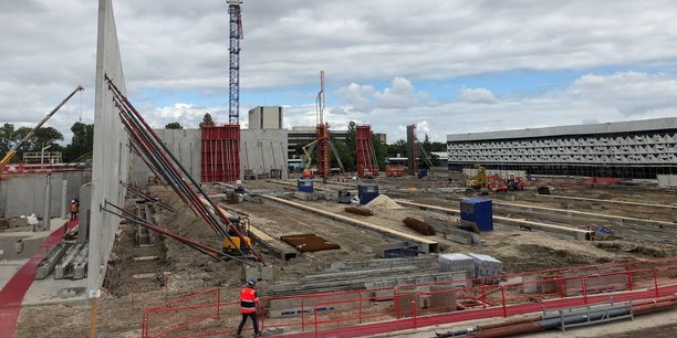 Le futur hall du Parc des expositions de Bordeaux, en cours de construction à l'emplacement de l'ancien hall 2