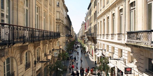 Vue de la rue Sainte-Catherine à Bordeaux.