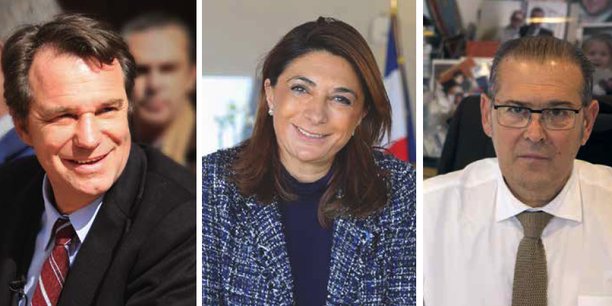Renaud Muselier, Martine Vassal et Bruno Gilles. La présidente du Conseil départemental des Bouches-du-Rhône serait la mieux placée pour être la candidate des Républicains à Marseille.