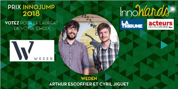 Weden, Arthur Escoffier et Cyril Jiguet, candidat au Prix InnoJump