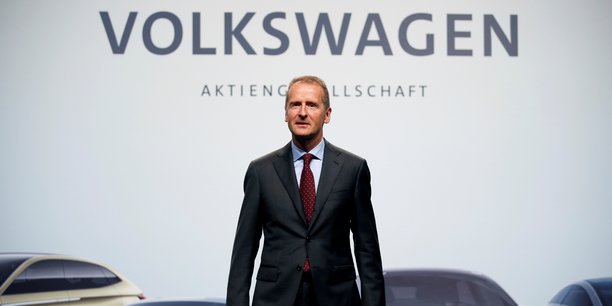 Herbert Diess, le nouveau patron de Volkswagen depuis le 12 avril 2018, lors du 58e congrès annuel de la marque à Berlin, le 3 mai suivant.
