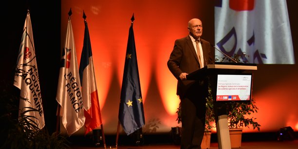 La président de la Région Nouvelle-Aquitaine, Alain Rousset, lors du séminaire européen sur la future Pac.