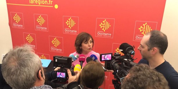 Carole Delga, lors des vœux adressés à la presse