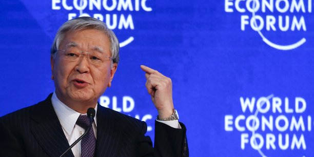 Hiroaki Nakanishi, président de Hitachi, au Forum économique mondial (WEF), à Davos, le 18 janvier 2019.