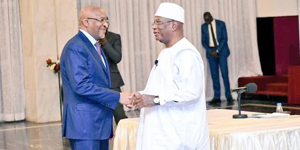 Le président du Mali brahim Boubacar Keita et le Premier ministre malien Soumeylou Boubeye Maïga.