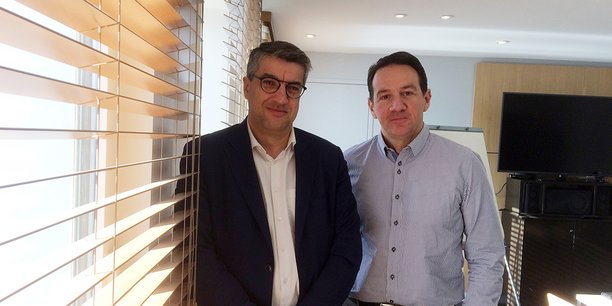 Marc Brière, président du directoire d'Arkéa Capital, et Franck Callé, directeur régional