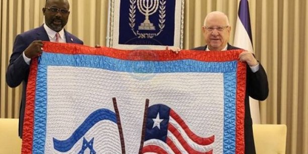 Le président Georges Weah lors de sa rencontre avec son homologue israélien Reuben Rivlin, le 28 février 2019 à Jérusalem.