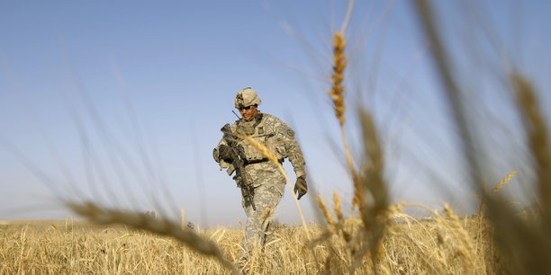 Photo d'illustration : soldat américain patrouillant dans un champ de blé au sud de Kandahar (Afghanistan), en juin 2010.