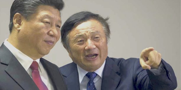 Le président chinois, Xi Jinping (à gauche), ne rate pas une occasion de montrer son soutien à Huawei. Ici, à Londres, en 2015, avec le président du groupe, Ren Zhengfei.