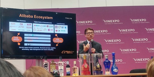 Mike Hu, le président de Tmall, le site e-commerce généraliste du géant chinois Alibaba, a présenté sa stratégie à Vinexpo Bordeaux, le 14 mai 2019.