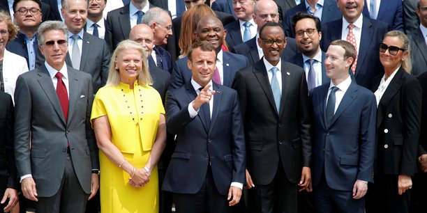 Emmanuel Macron avait déjà réuni les géants de la Tech en 2018, sur le perron de l'Elysée, pour la première édition du sommet Tech for Good.