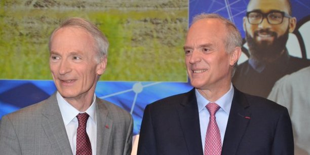 Jean-Dominique Senard et Florent Menegaux lors de l'assemblée générale actionnaires Michelin 2019